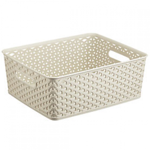 Basket with Handle 18L White - Medium