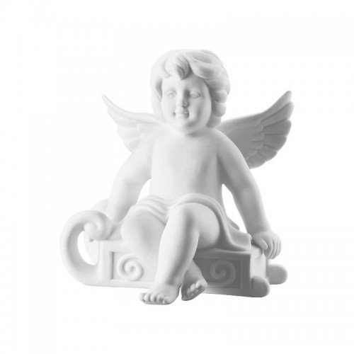 Angel with sleigh middle White-mat